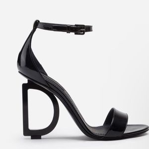 Dolce & Gabbana Patent Leather Sandals with DG heel